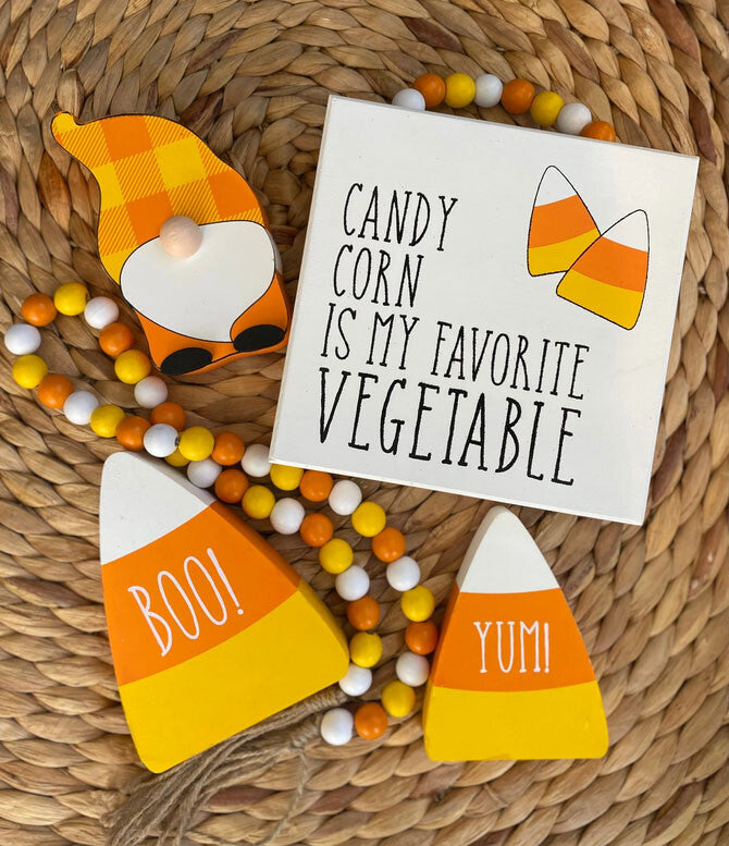 Collins Halloween Decor - Candy Corn Favorite Vegetable Box Sign