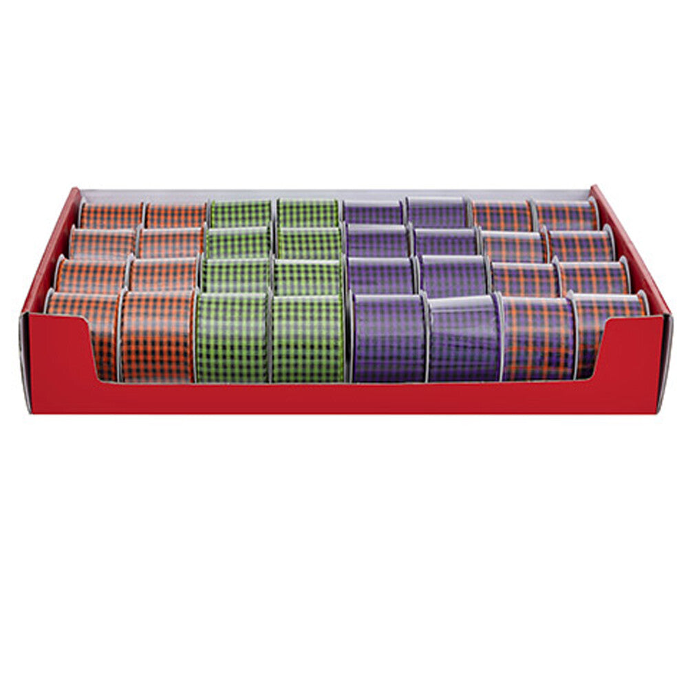 Darice Craft Supply Plaid Halloween Fabric Wreath Ribbon 25ft x 2.5inch 