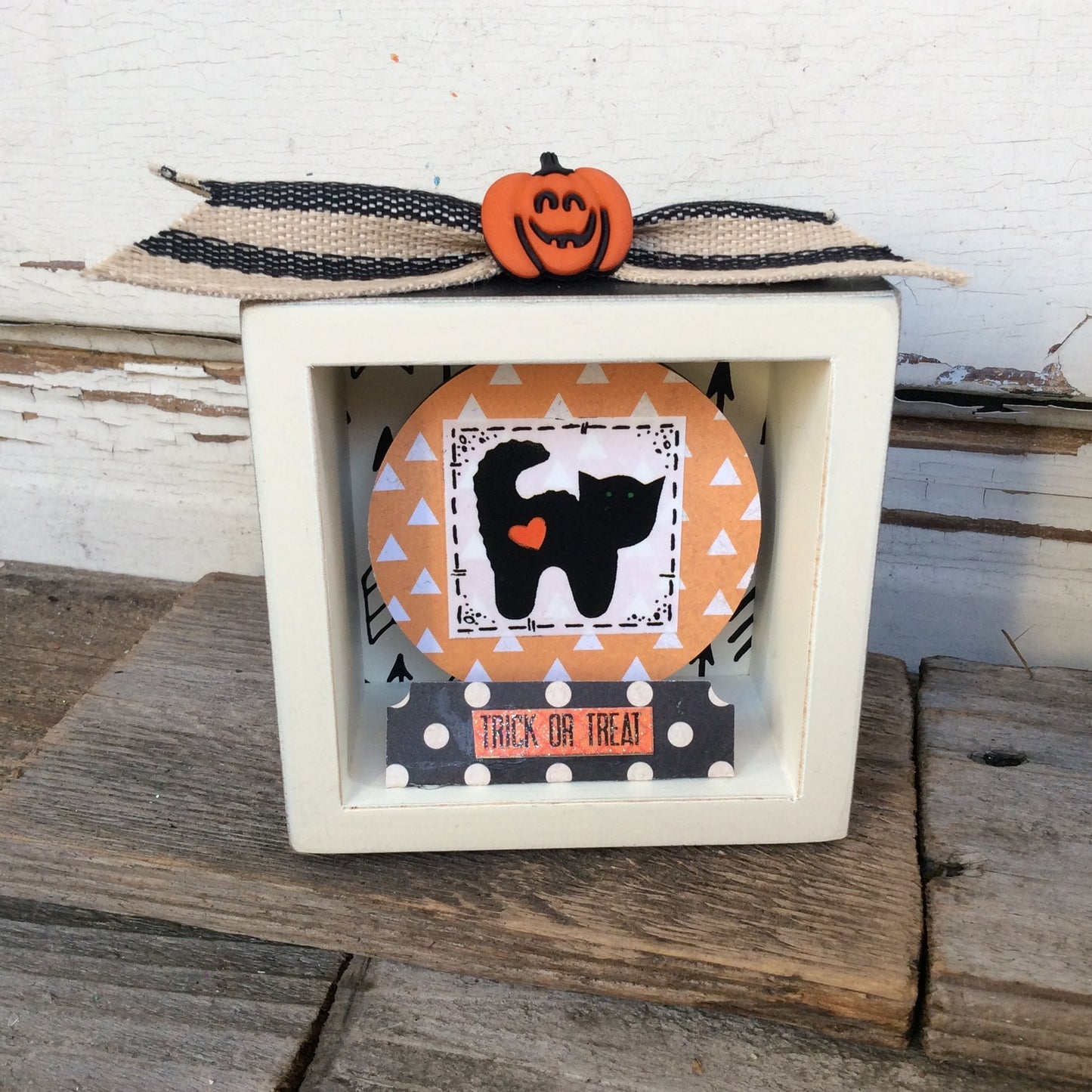 AGD Halloween Decor - Prim Cat and Dog Box Signs 2pc