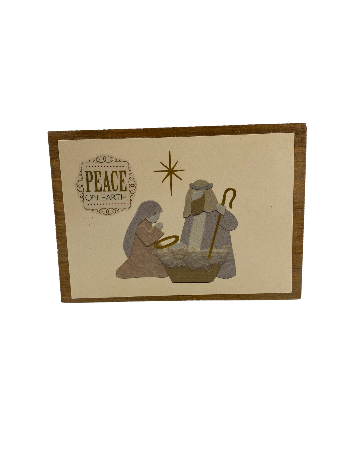AGD Christmas Decor - Farmhouse Peace On Earth Nativity Block Sign