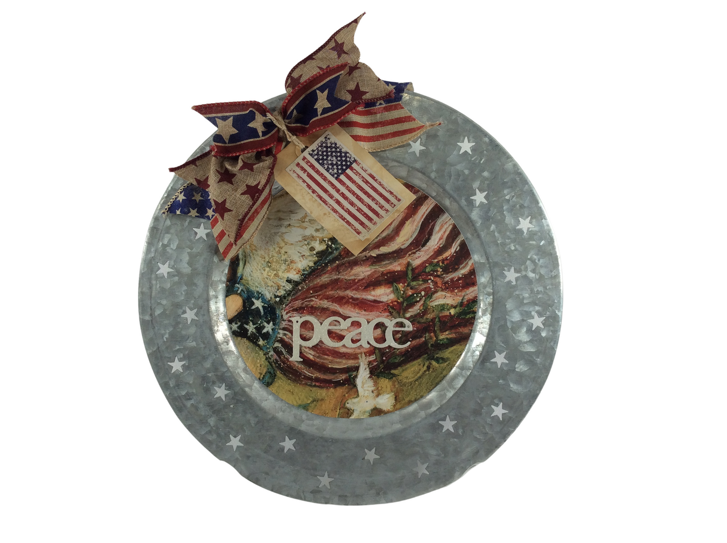 AGD Patriotic Decor - American Angel PEACE Charger Plate