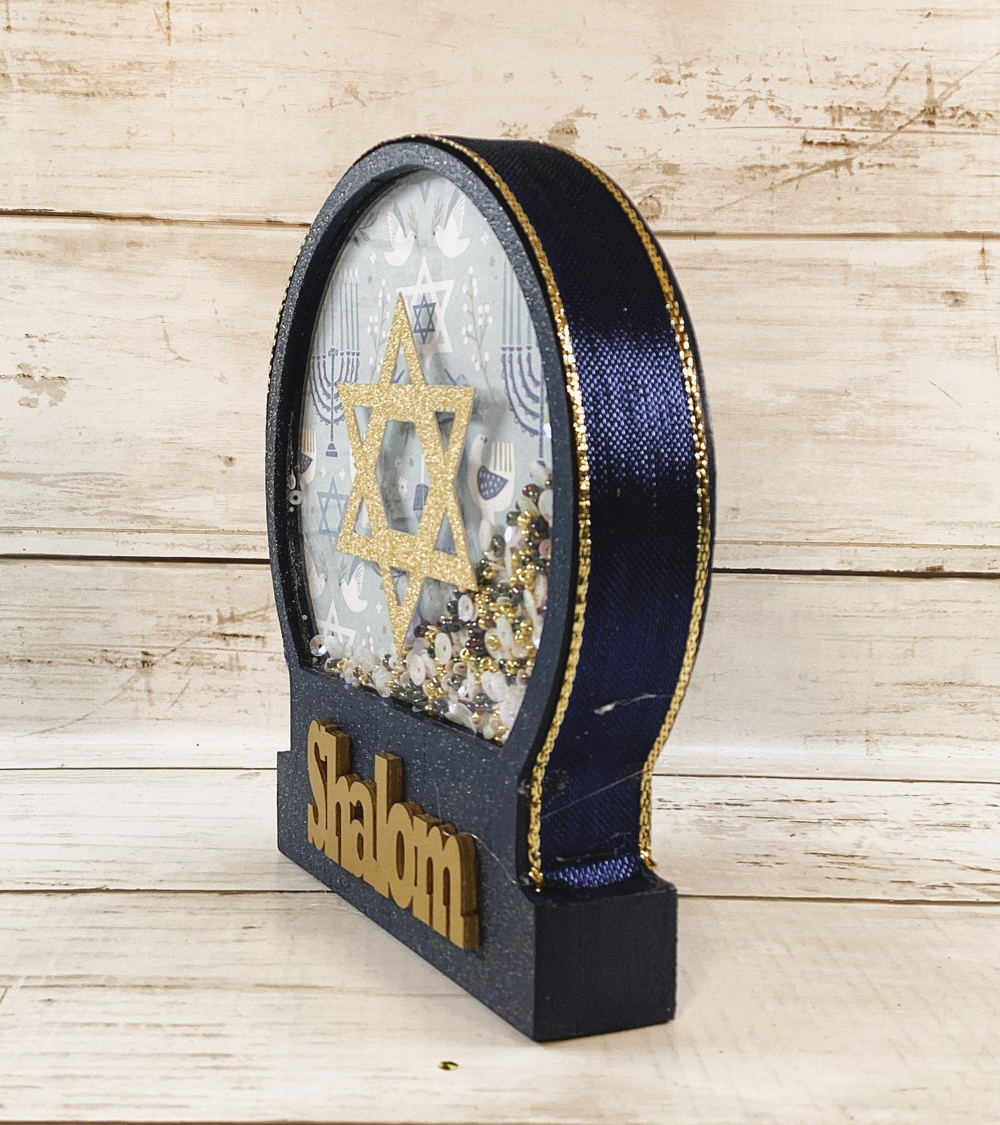 AGD Jewish Decor - Hanukkah Star of David Shalom Snowglobe
