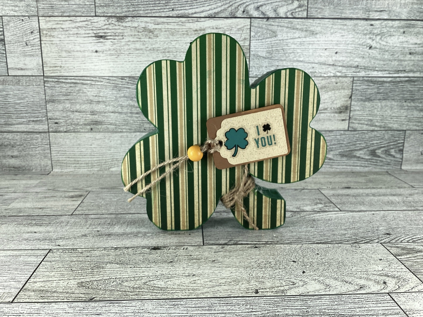 AGD Saint Patrick Decor - Chunky Wood Shamrock Sitter 3pc Set