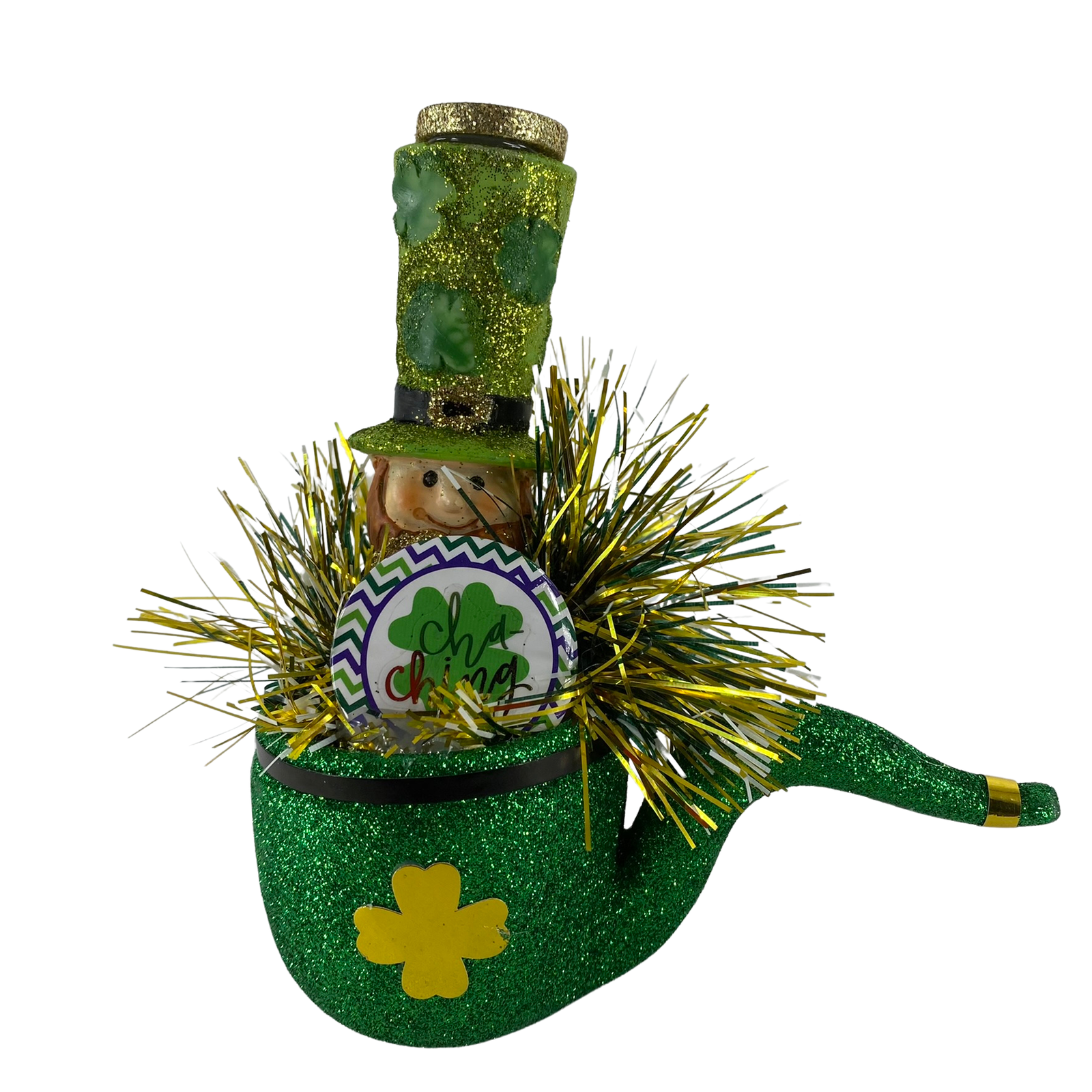 AGD St Patrick's Decor -  Resin Leprechaun Figurine Pipe Display