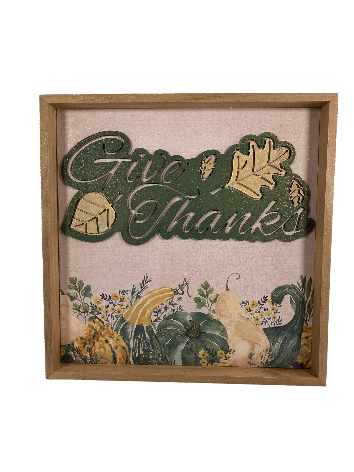 AGD Fall Decor - Thanksgiving Give Thanks Blessed Reversible Inset Box Sign