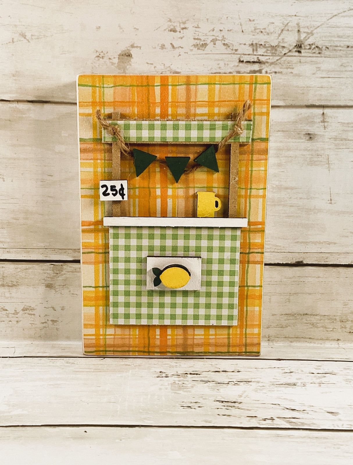 Summer Decor - Chunky Lemon Booth Stand Tier Tray 4pc Set