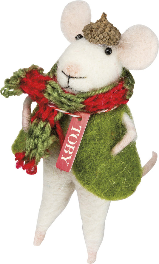 PBK Christmas Decor - Toby the Mouse with Vest and Scarf