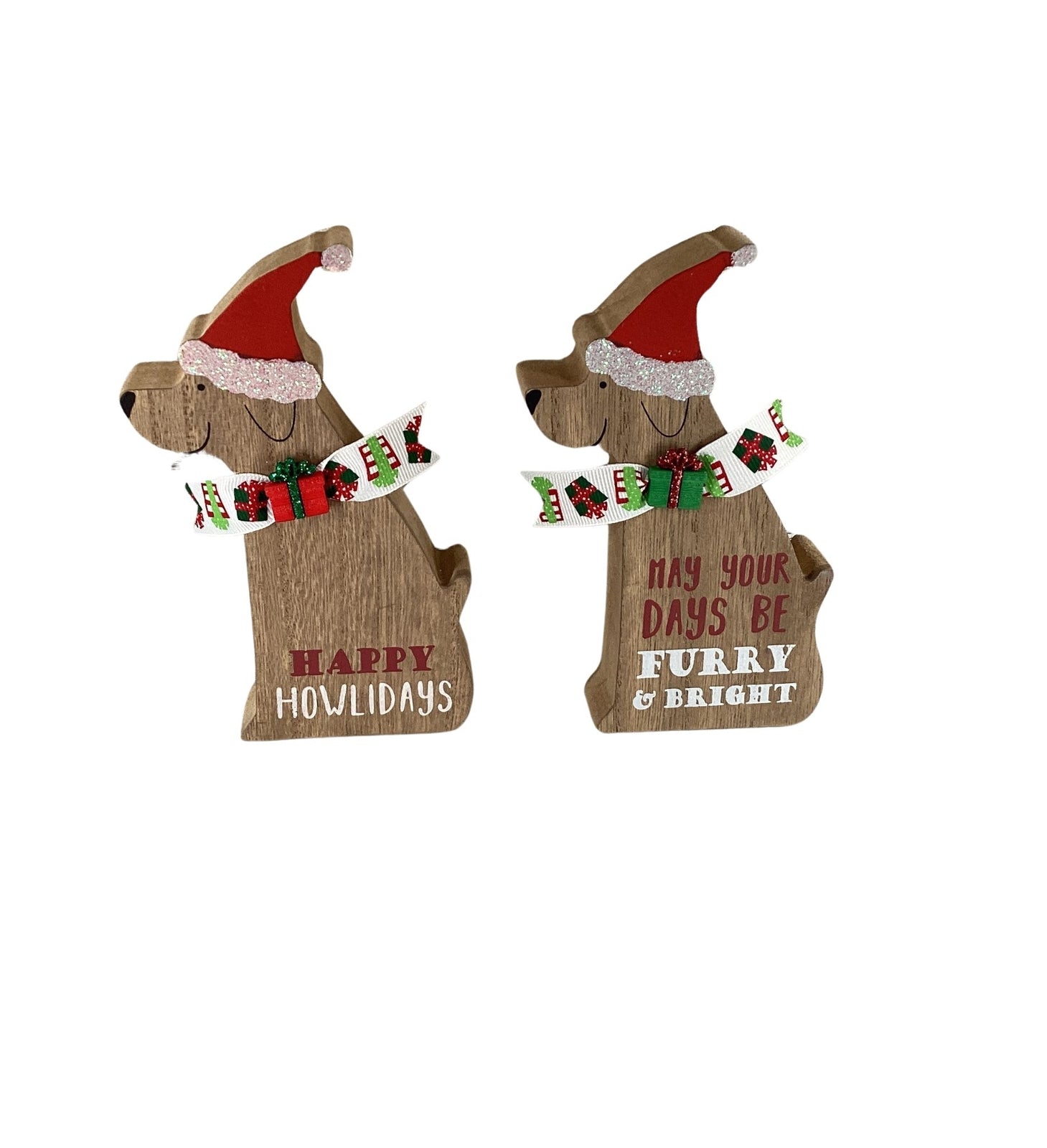 AGD Christmas Decor - Puppy Dog Santa Been Good Tier Tray 3pc Set