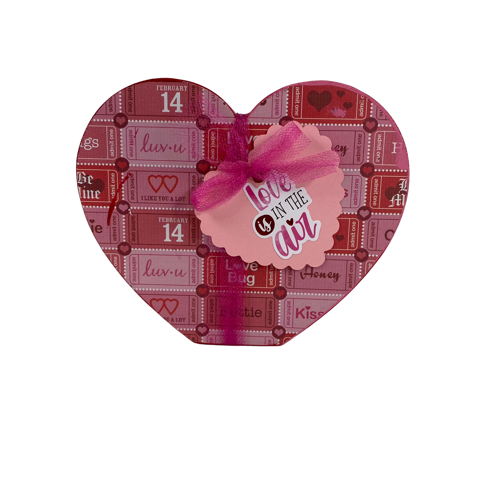 AGD Valentines Decor - Love In The Air Double-Sided Chunky Heart Sitter