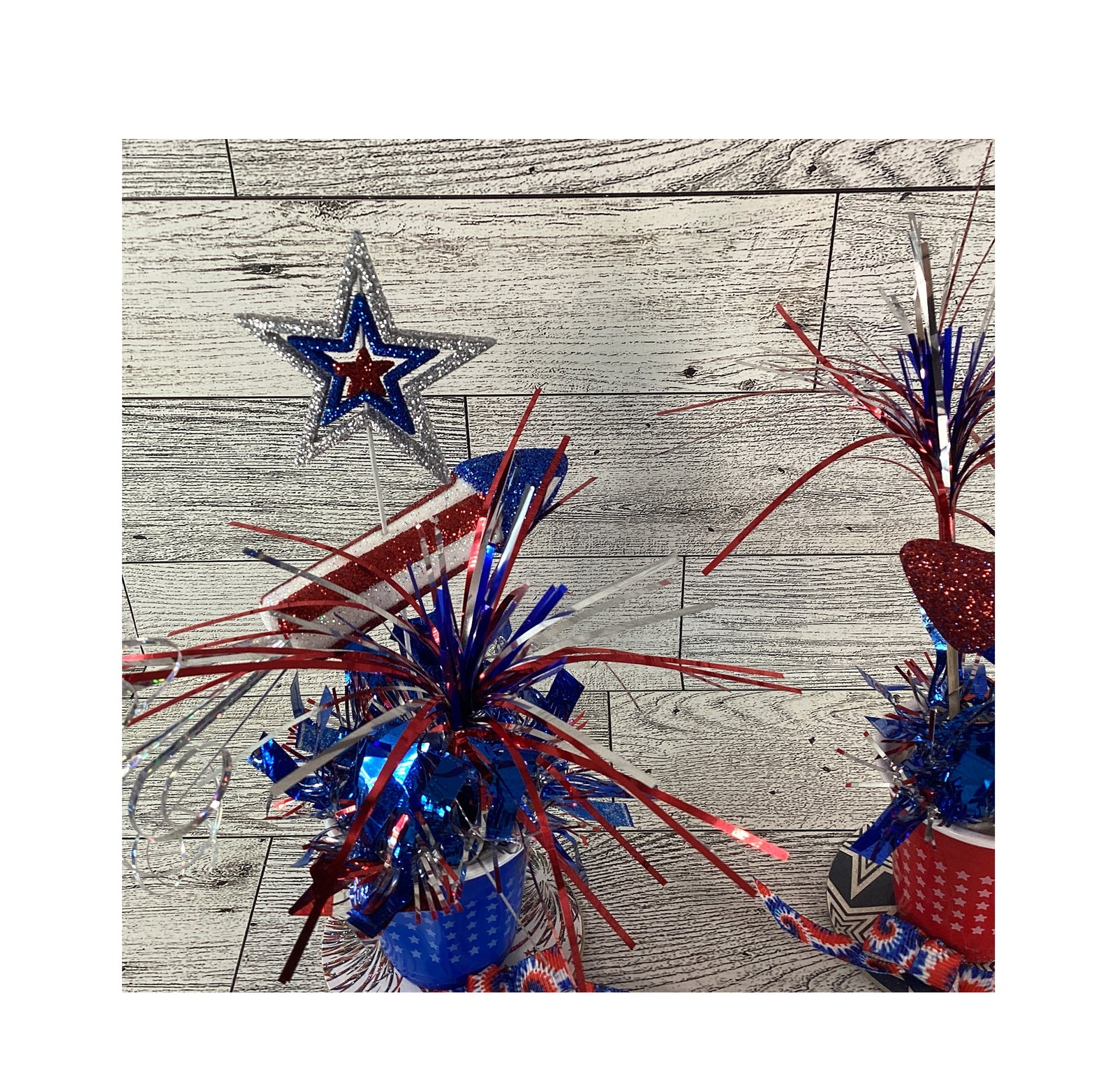 AGD Patriotic Decor - Small Firecrackers Filled Solo Cups Tier Tray 2pc Set