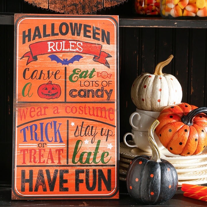 Raz Imports Halloween Decor - HAlloween Candy Rules Subway Art