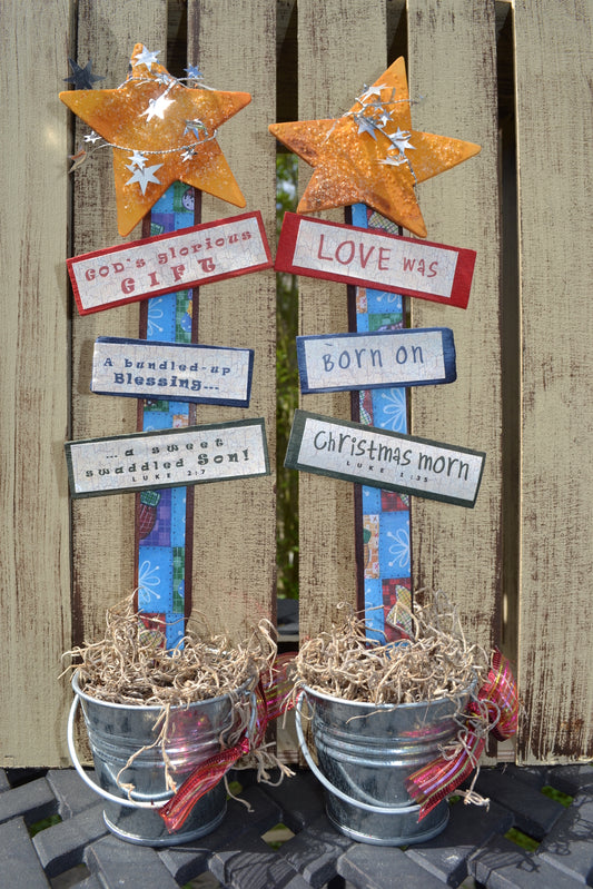 AGD CHRISTmas Decor - Prim Bethlehem Stable - PSP #2 2pc. Set