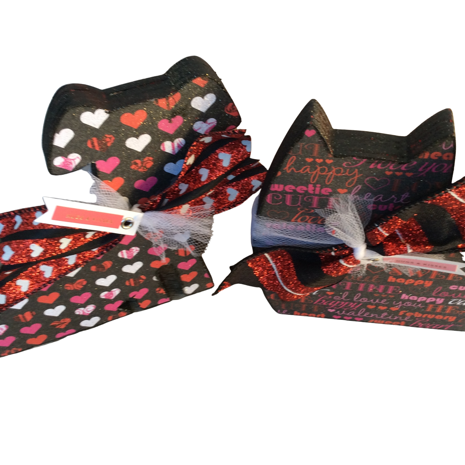 AGD  Valentines Decor - Hugs Kisses Be My Wood Cat Dog 2pc Set