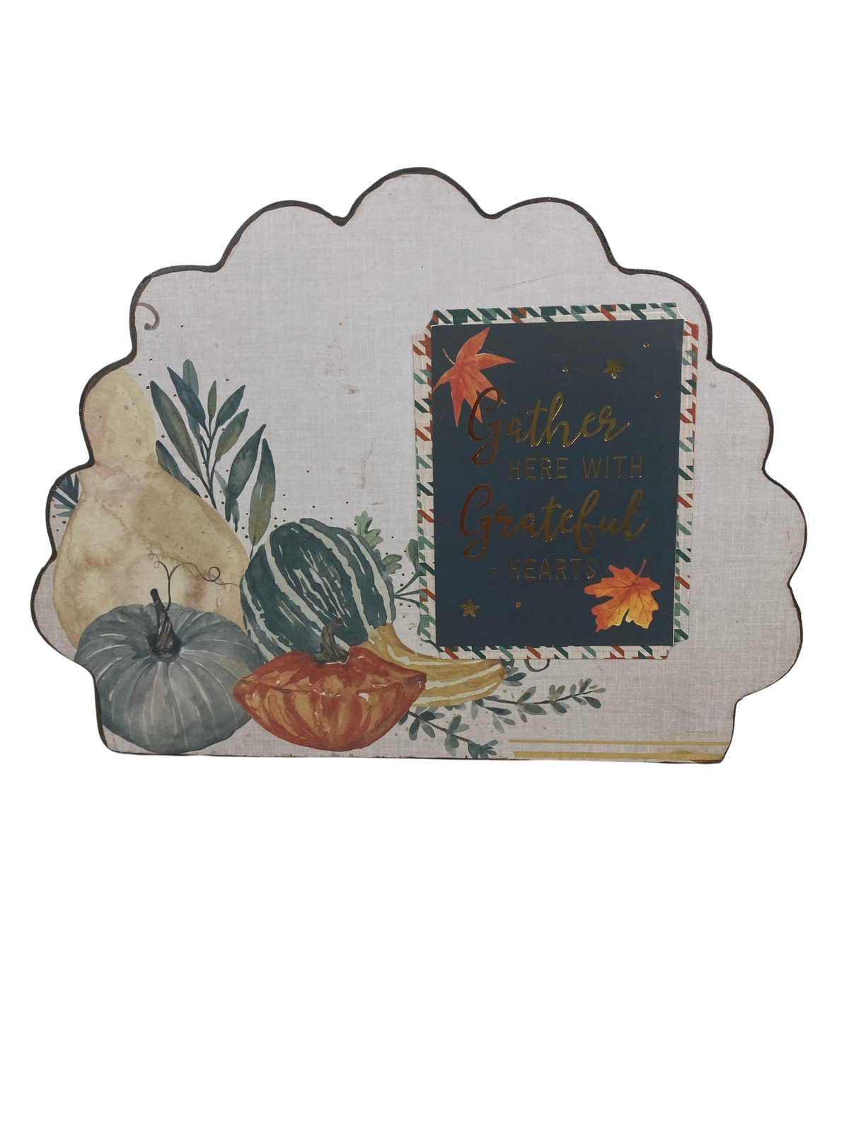 AGD Fall Decor - Reversible Blessed Chunky Wood Turkey Sign