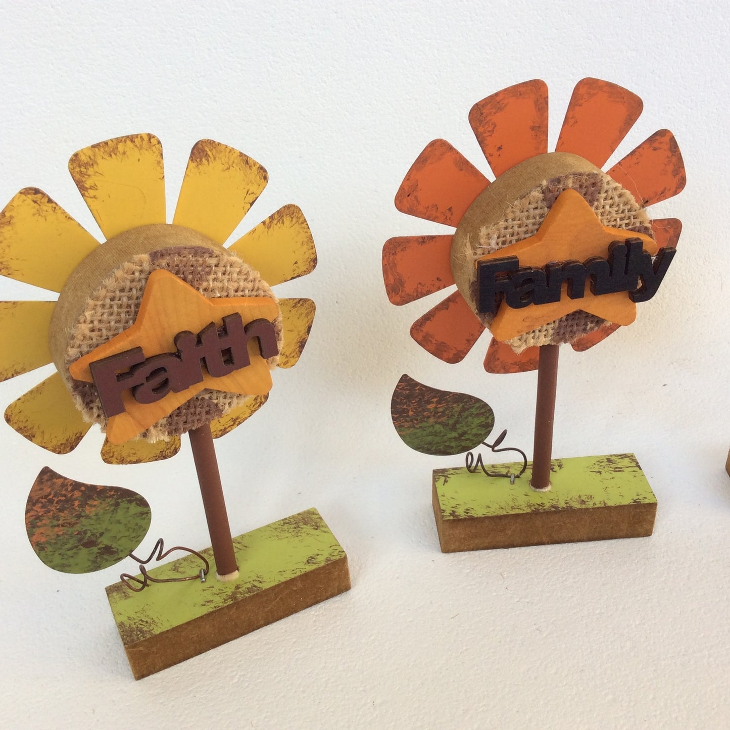 AGD Fall Decor - Family Faith Friends Prim Sunflowers 3pc Set