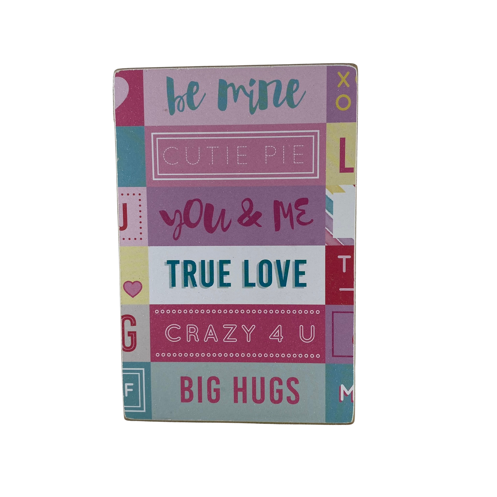 AGD Valentines Decor - Love & Be Mine You & Me Reversible Block Sign