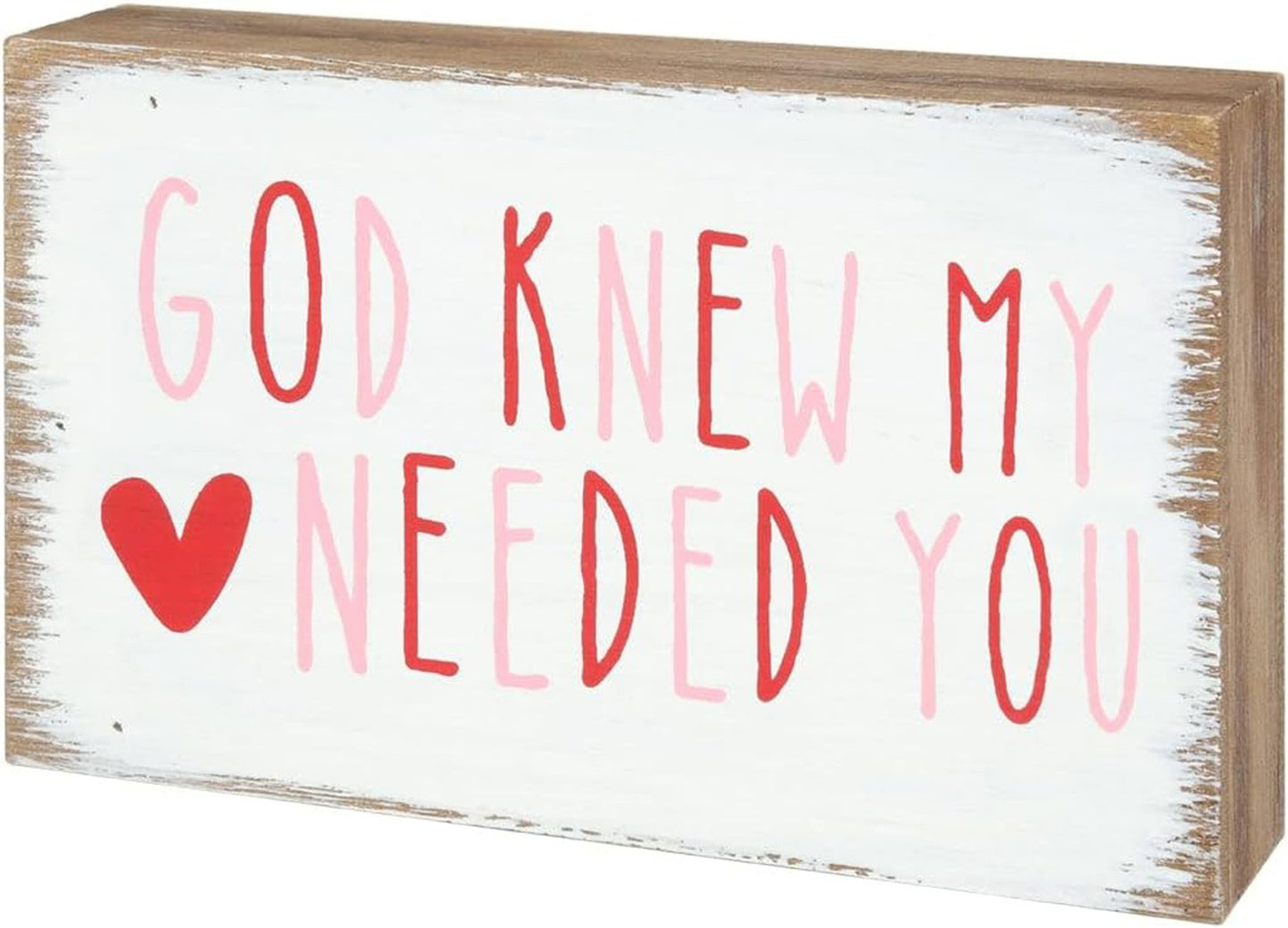 CP Valetines St Patricks Decor - God Knew Blessed Reversible Sm block Sign