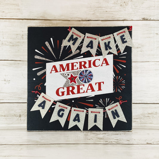 AGD Patriotic Decor - MAGA Make America Great Again Box Sign