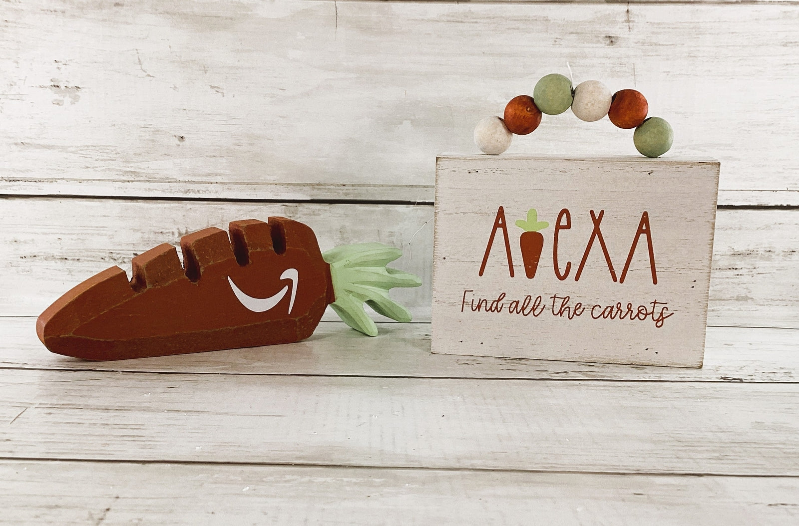 AGD Easter Decor - Alexa Show Me the Carrots Sign Chunky Sitter 2pc