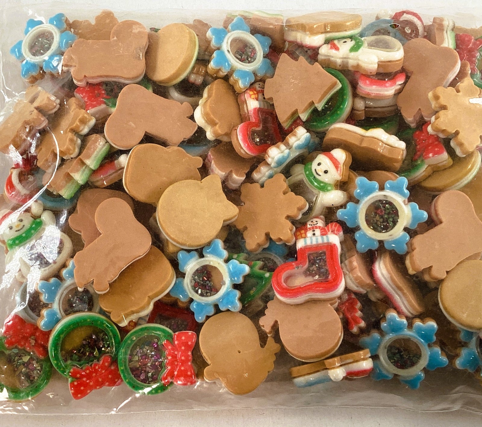 AGD Christmas Supply - Resin Flatback Glitter Shakers Cabochons 100pc