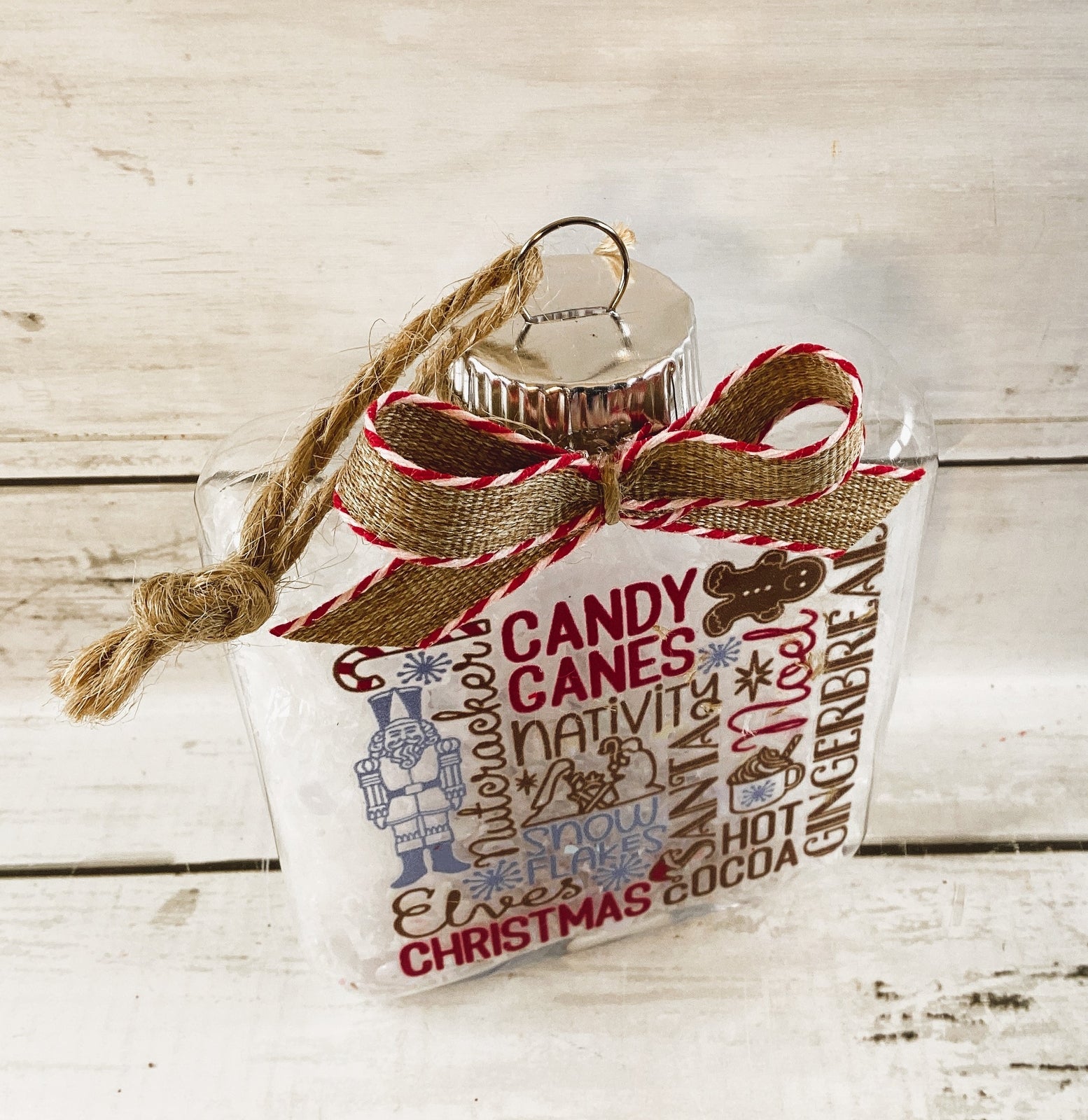 AGD Christmas Decor - Holiday Icon Subway Art Fillable Ornament