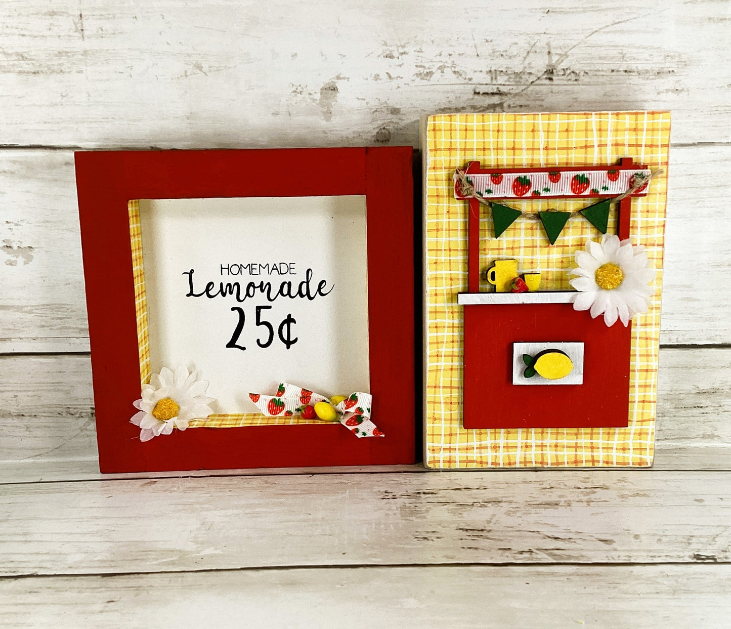 AGD Summer Decor - Lemon Mini Mug Shaker Lemonade Booth 4pc Set