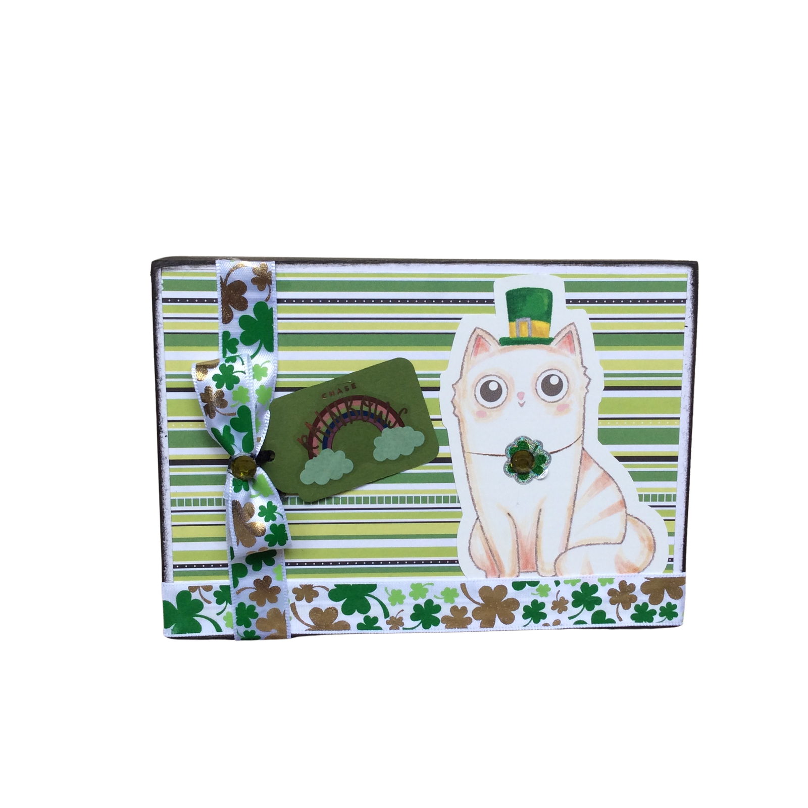 AGD St Patrick's Decor - Chase Rainbow Kitty Cat Box Collage Sign