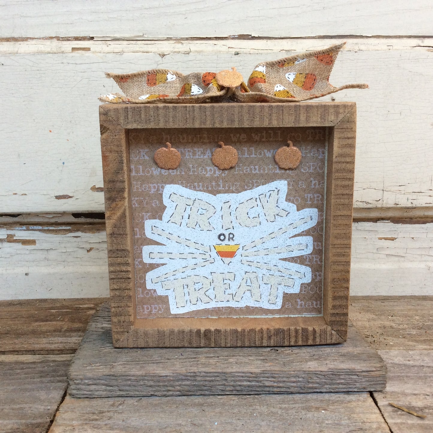 AGD Halloween Decor - Trick Treat Cat Whiskers Box Sign
