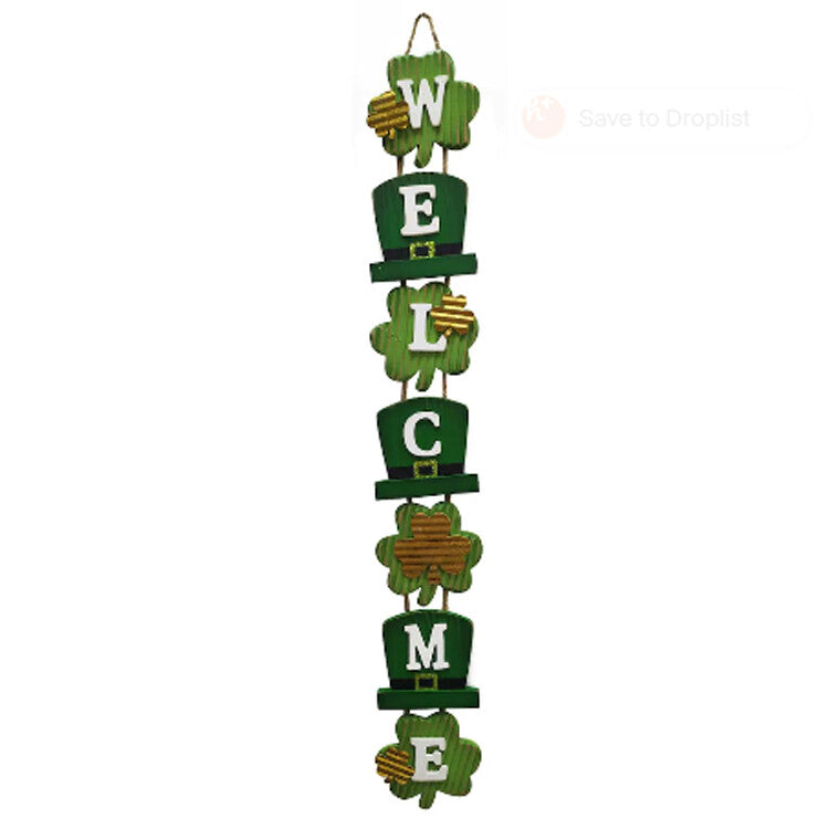 Michaels St Patricks Decor - Welcome Irish Icon Shamrock Dangler Sign