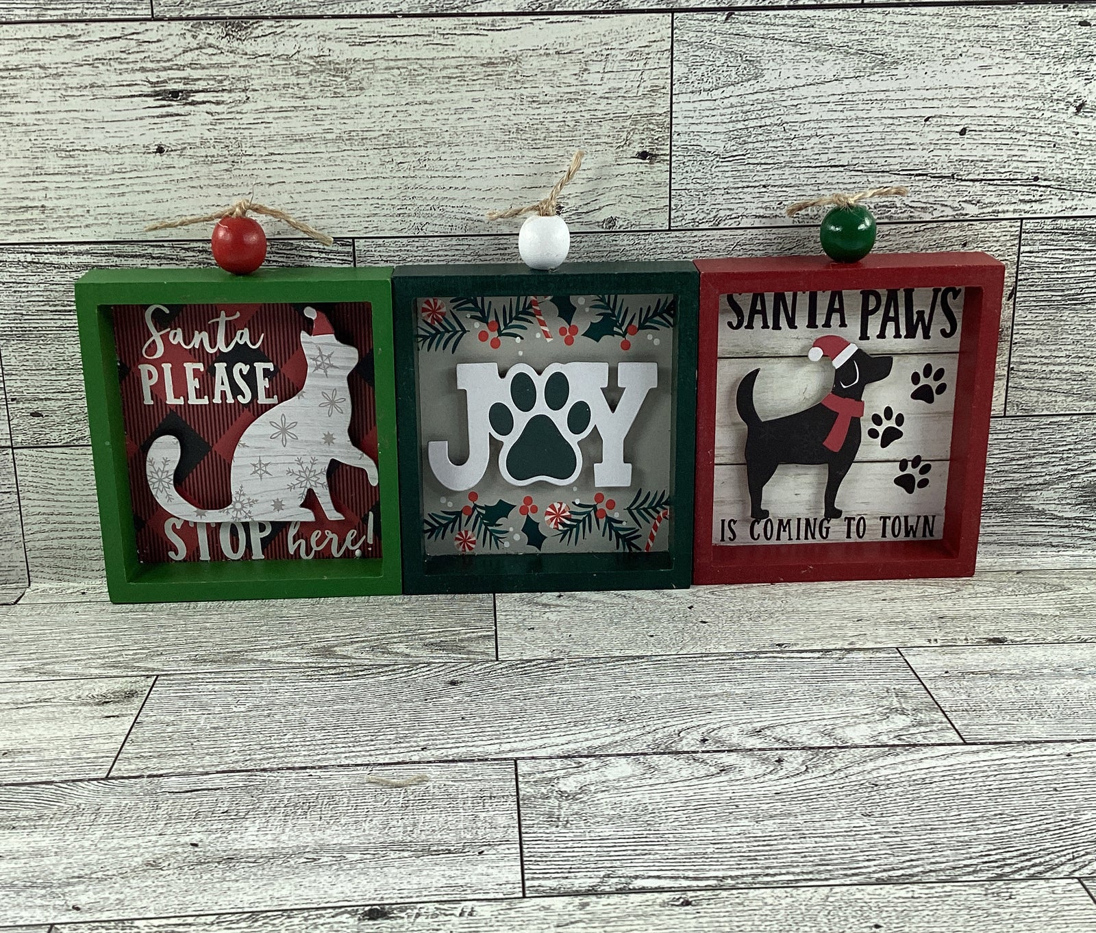 AGD Christmas Decor -  Pet Dog Cat Paw Joy Tier Tray 3pc Set