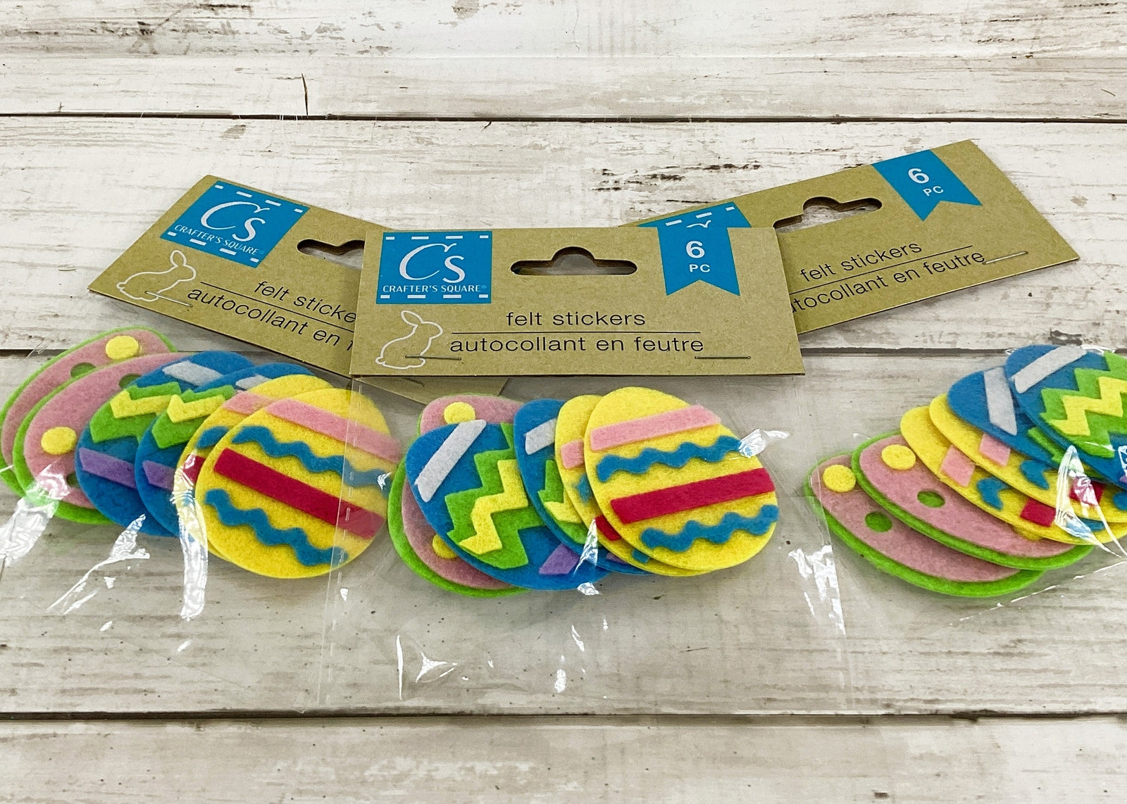 DT Easter Craft Supply - Felt Pastel Egg Stickers 18pc