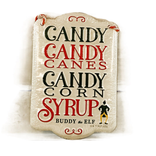 Open Door Christmas Decor -Candy Candy Cane Buddy Elf Metal Ornament