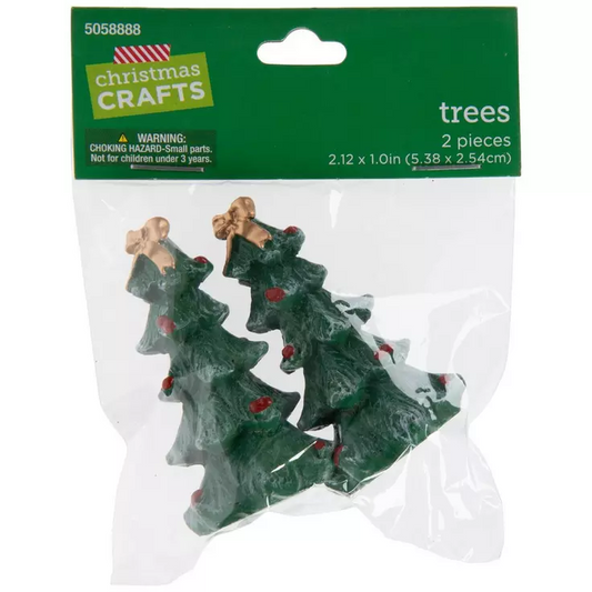 HL Christmas Craft Decor - Miniature Resin Tree Figurines 2pc
