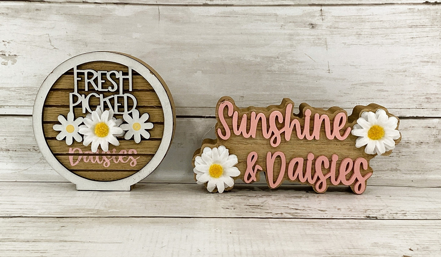 AGD Spring Decor - Daisy Sunshine Highland Cow Ladder Tier Tray 4pc