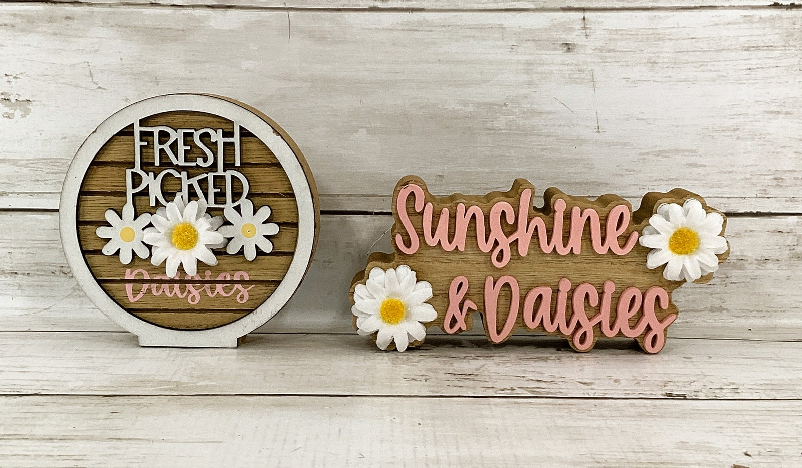 AGD Spring Decor - Daisy Sunshine Highland Cow Ladder Tier Tray 4pc