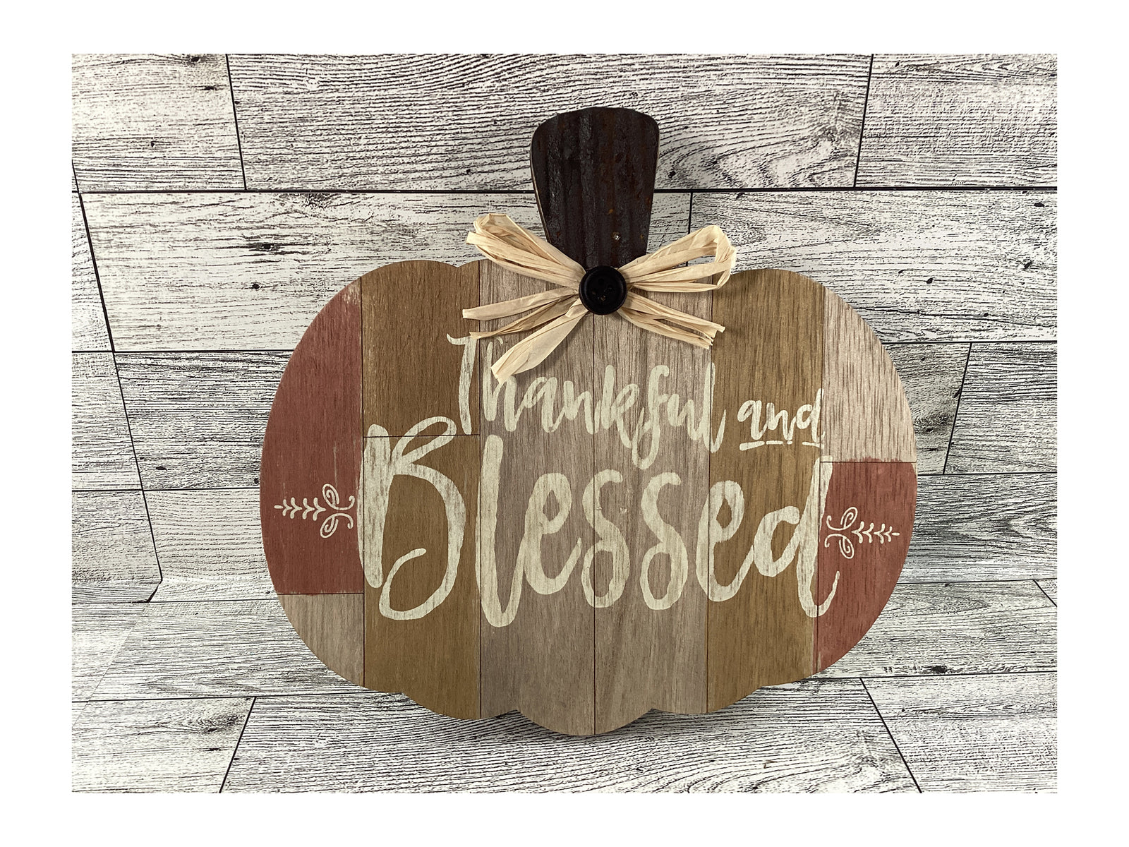 AGD Fall Decor - Thankful and Blessed Easel-back Pumpkin 4pc Set