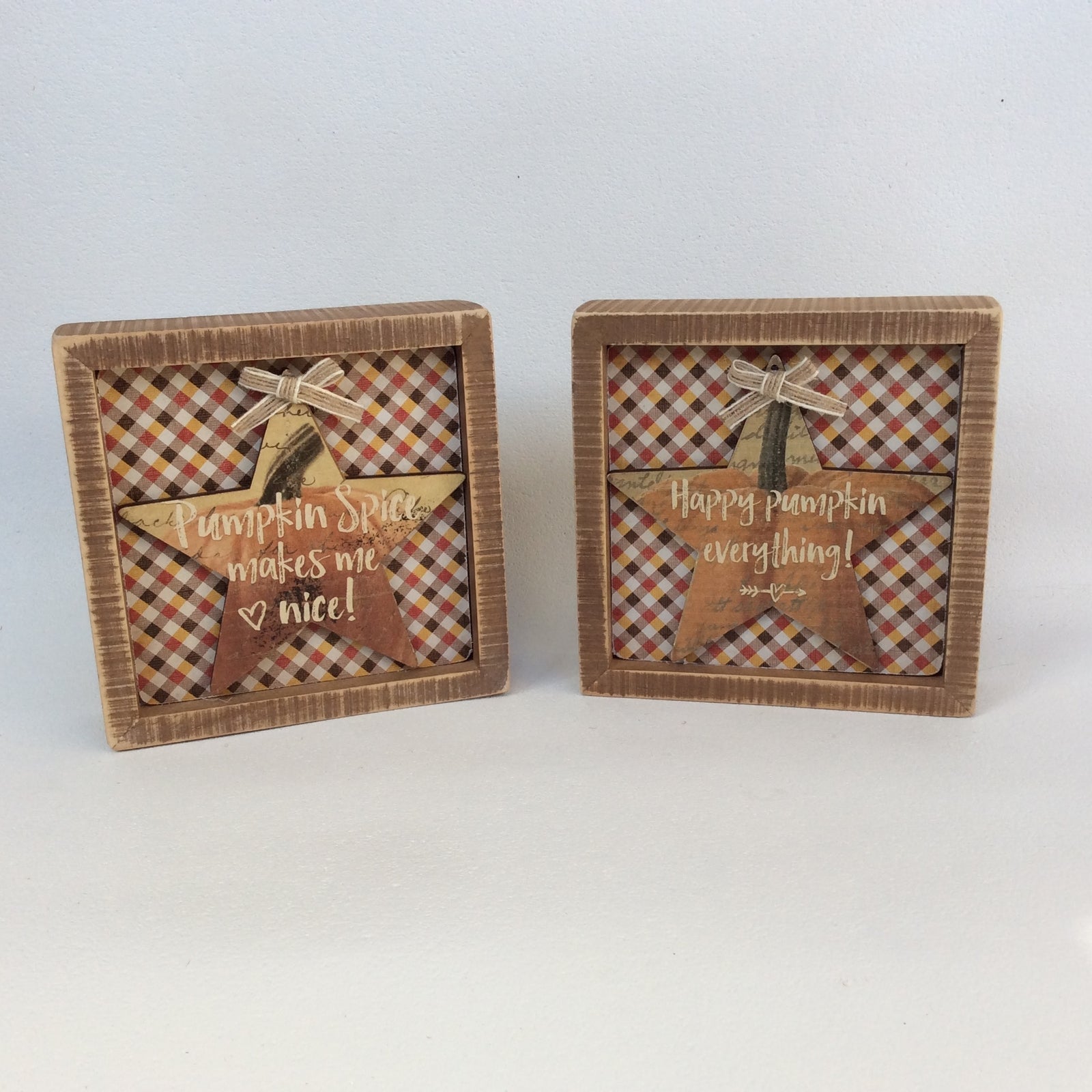 AGD Fall Decor - Pumpkin Spice Everything Nice Prim Inset Box Sign 2pc Set