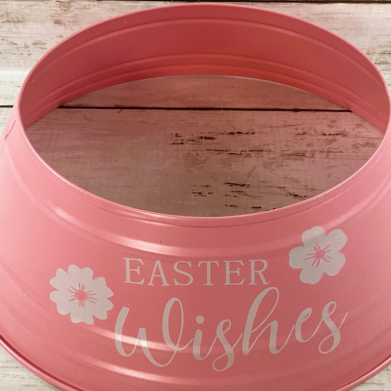 DT Easter Decor - Small Pink Easter Wishes Tabletop Tree Collar