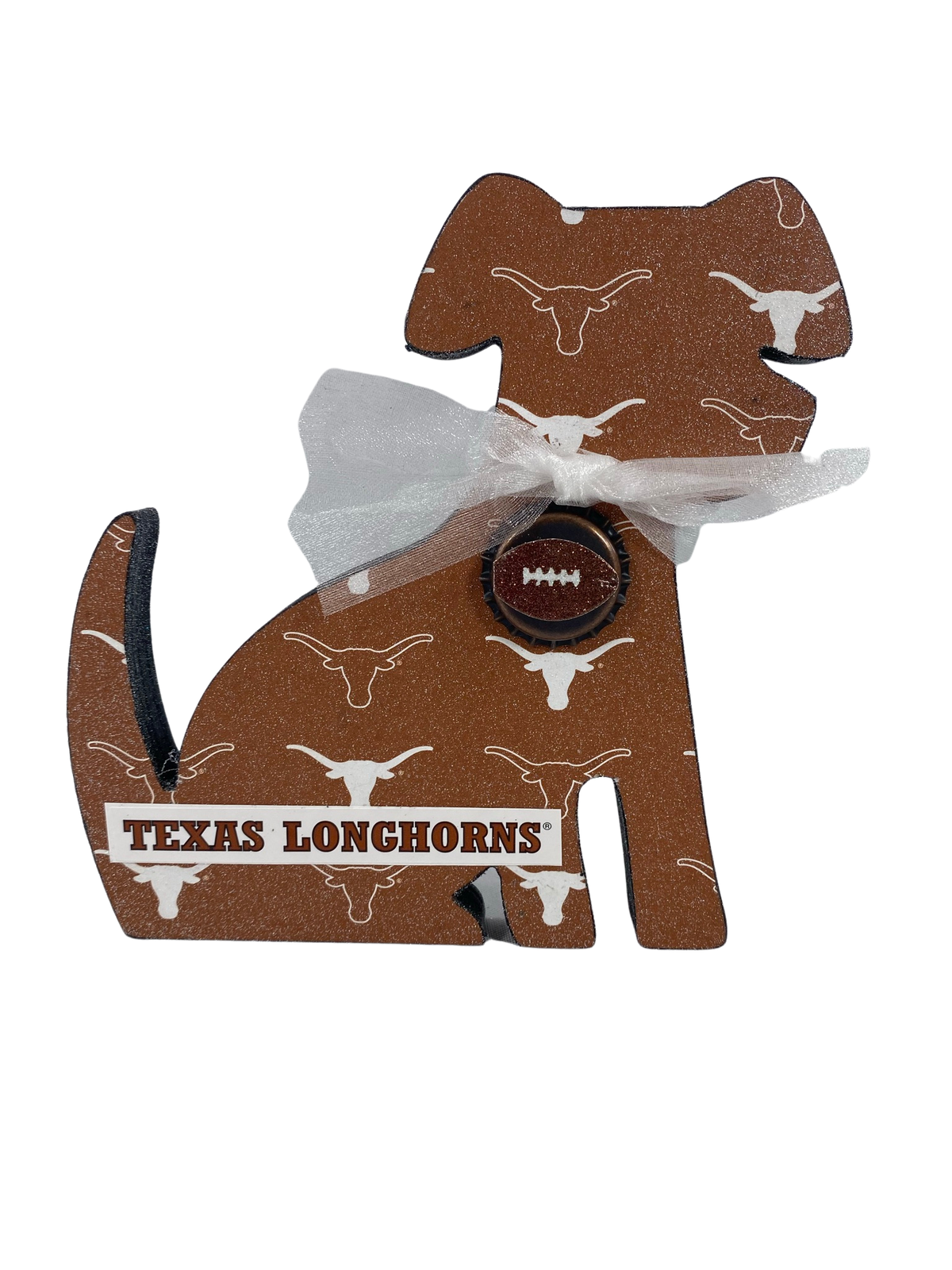 AGD Fall Decor - Texas Longhorns College Football Chunky Dog Wood Sitter