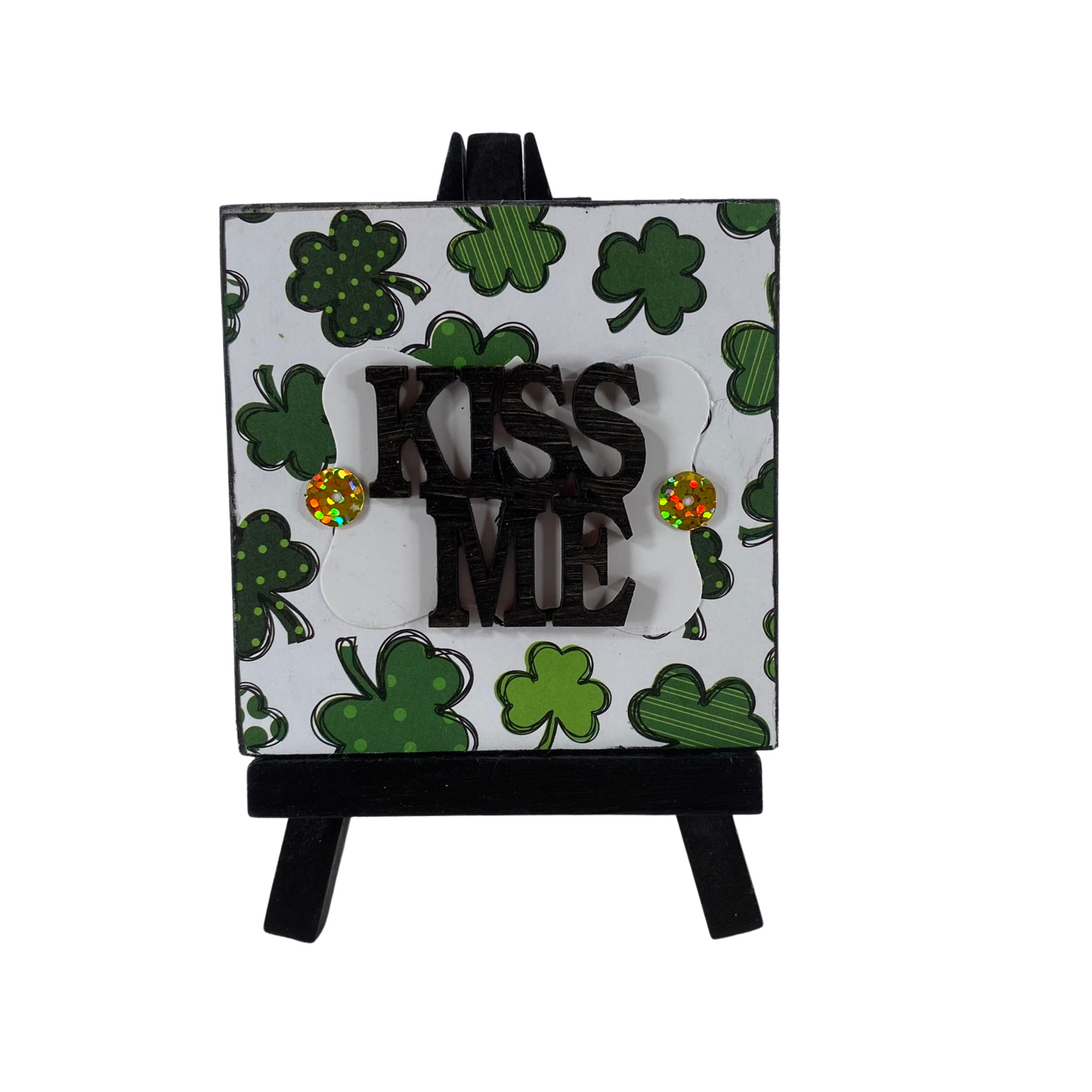 AGD Saint Patricks Decor - Kiss Me Irish Mini Easel Sign