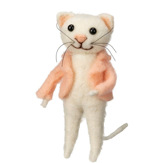 PBK Pet Decor - Dancing Ballerina Felt Cat Couple Figurine