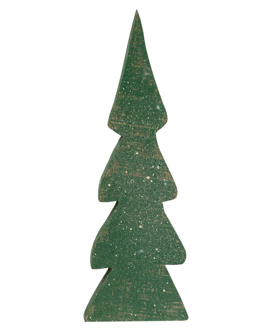 CWI Christmas Decor - Prim Chunky Wood Tabletop Trees 3pc Set