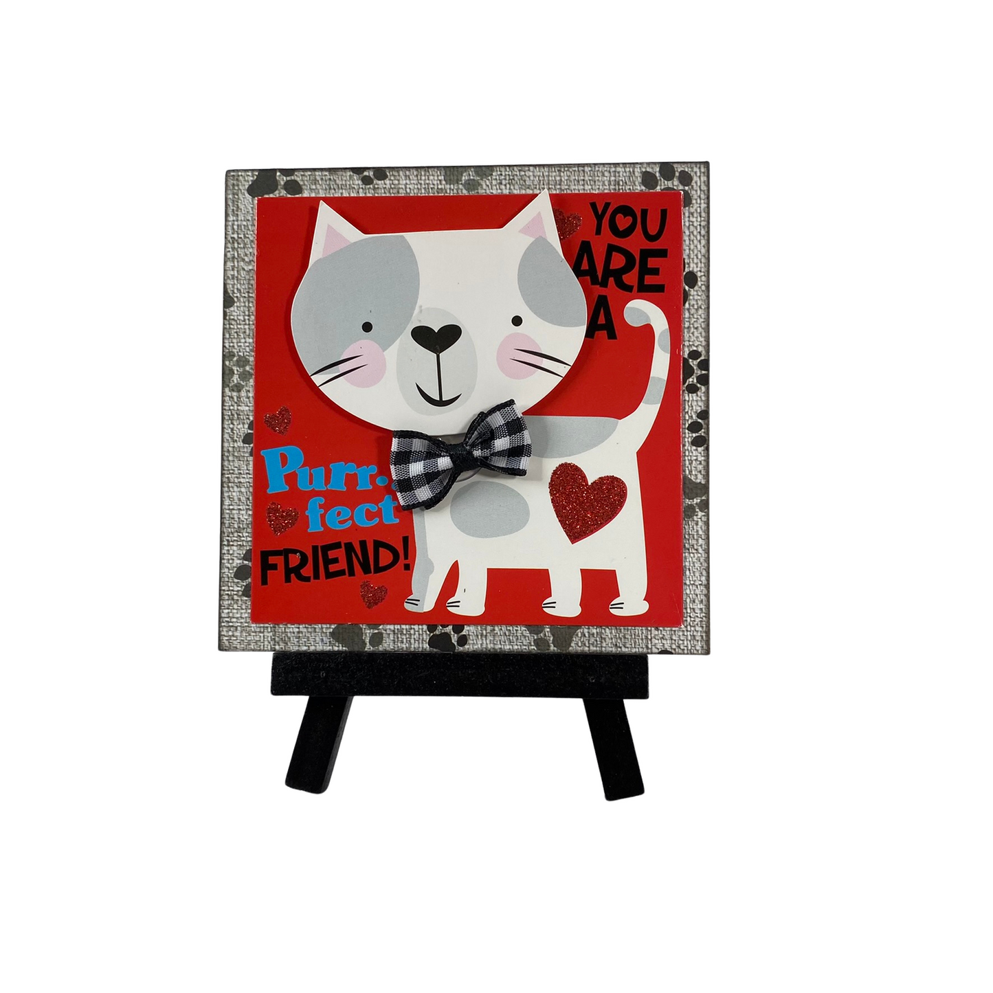 AGD Valentines Decor - Kitty Cat So Sweet Mini Easel Sign