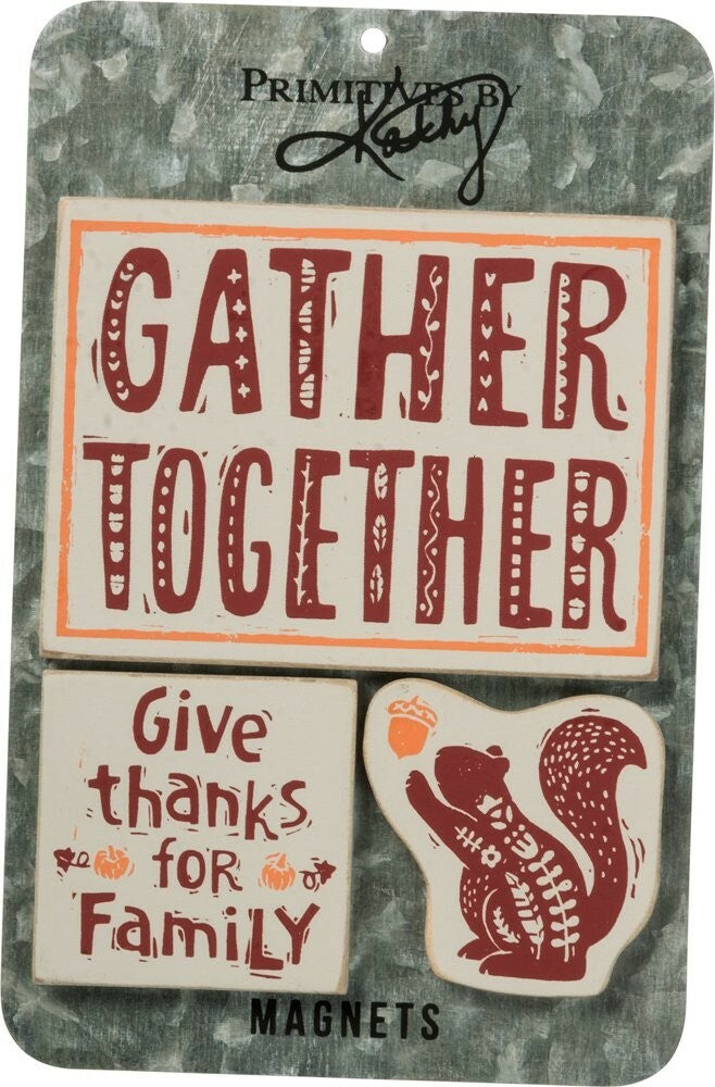 PBK Fall Decor - Gather Together Family Memo Magnet  3pc.Set