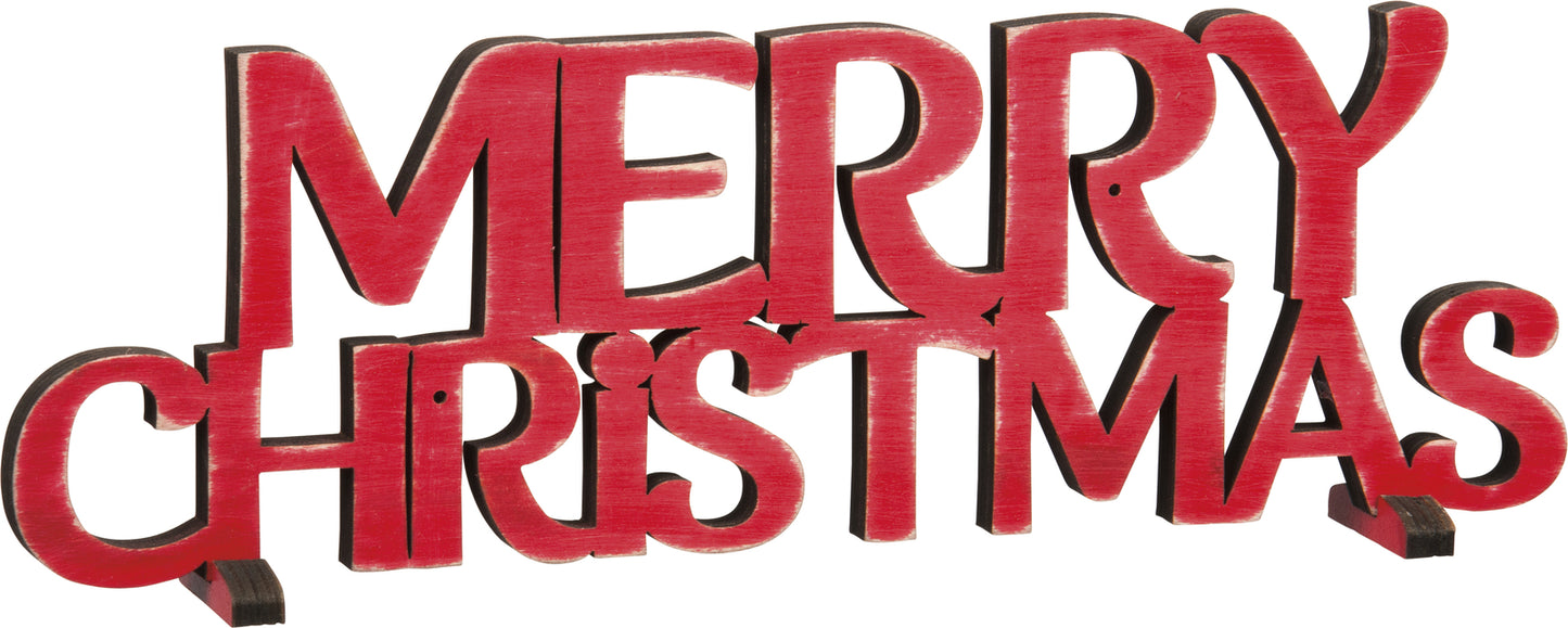 PBK Christmas Decor - Red Merry Christmas Die Cut Word Art