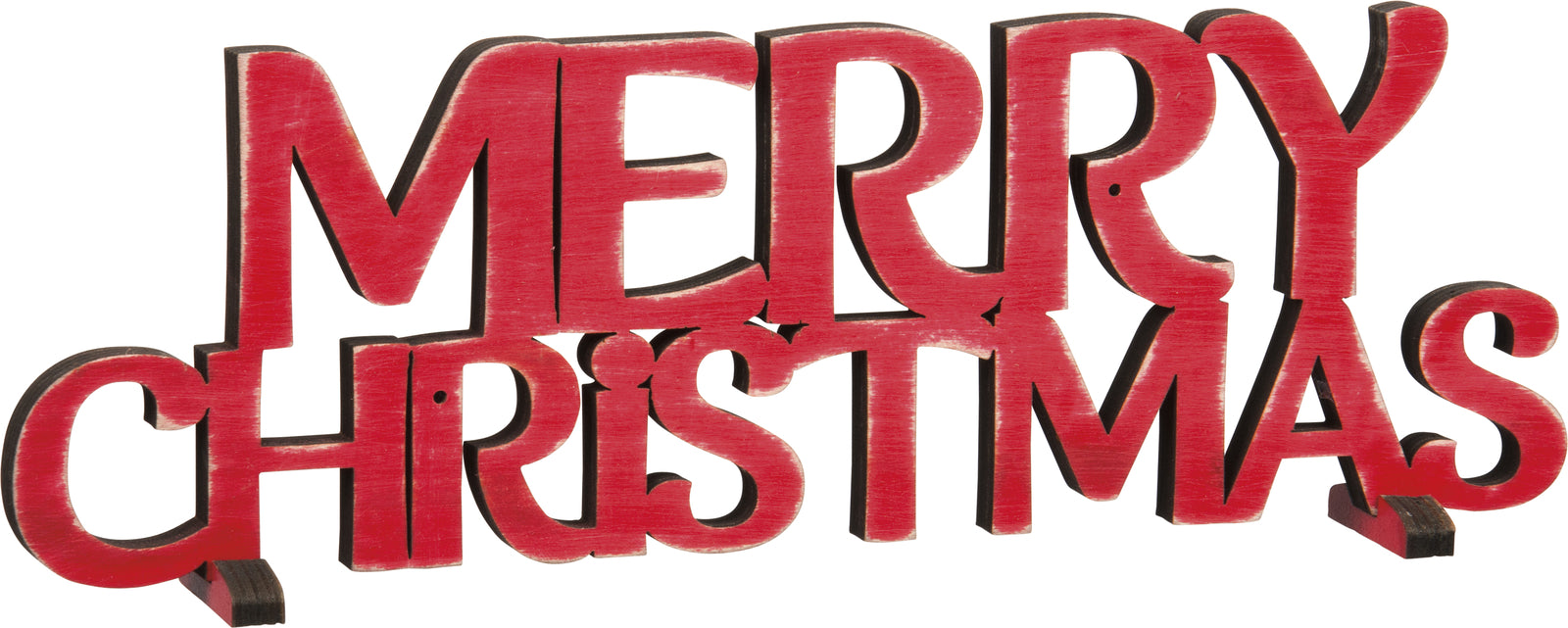 PBK Christmas Decor - Red Merry Christmas Die Cut Word Art