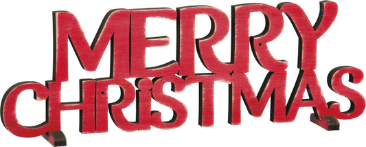 PBK Christmas Decor - Red Merry Christmas Die Cut Word Art
