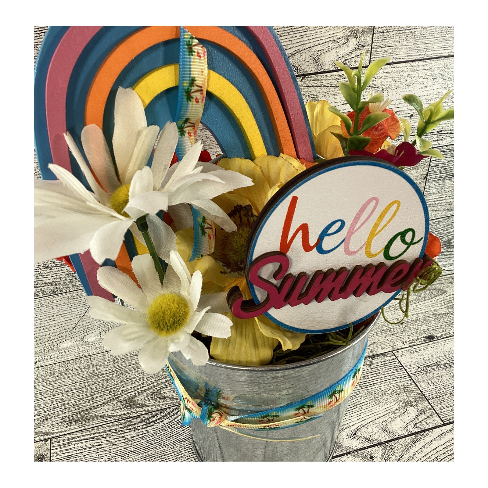 AGD Summer Decor -  Hello Summer Rainbow Floral SM Display