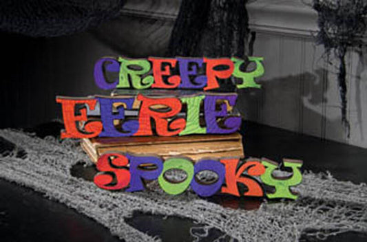 OWI Halloween Decor - Chunky Wood Spooky Eerie Creepy Spider Web 3pc #46305