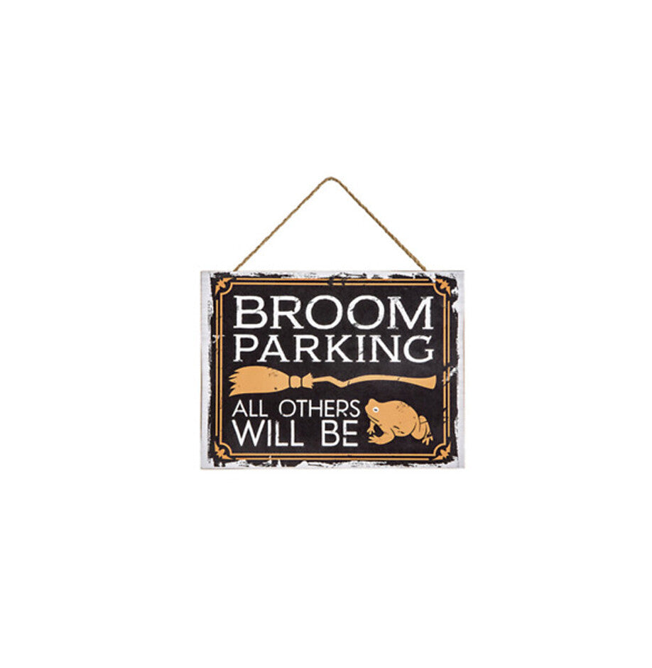 Darice Halloween Decor - Broom Parking MDF Sign